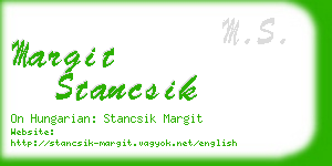 margit stancsik business card